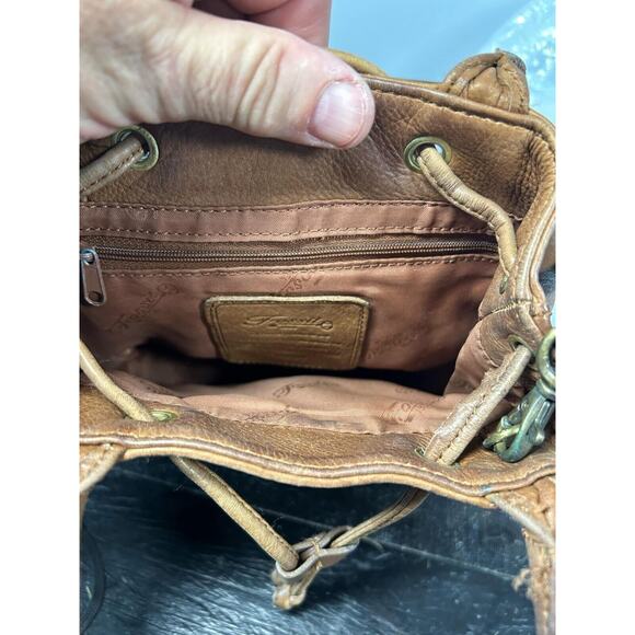 Vintage 00s Y2K FOSSIL Leather Convertible Bucket Bag Handbag Purse - Picture 4 of 10